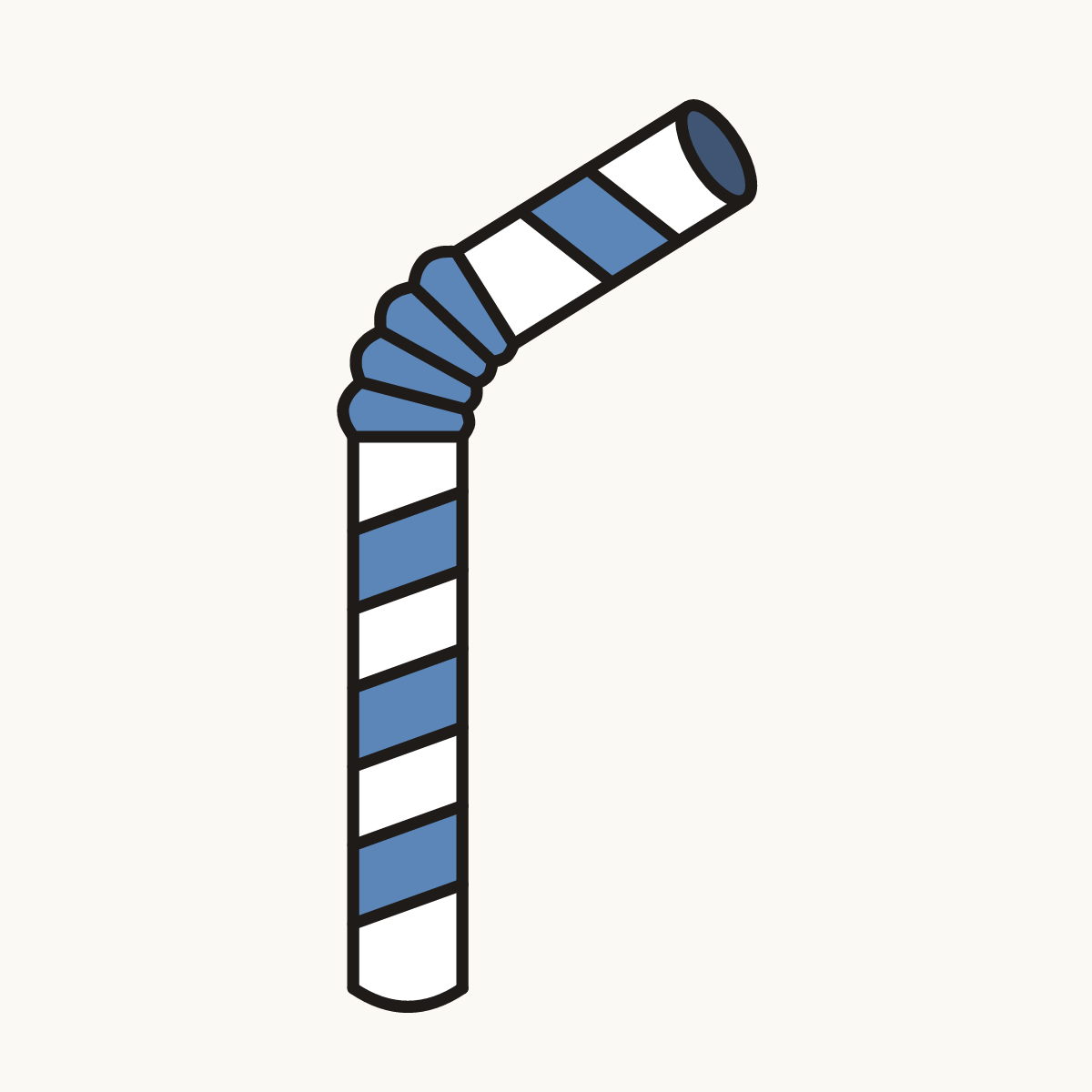 Finished drawing of a drinking straw