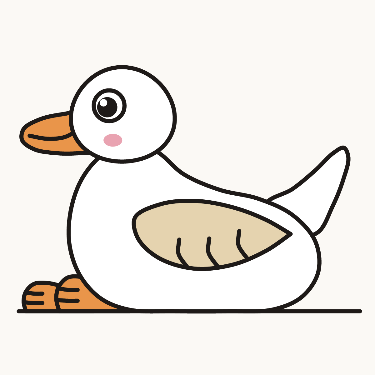 Finished drawing of a sitting duck
