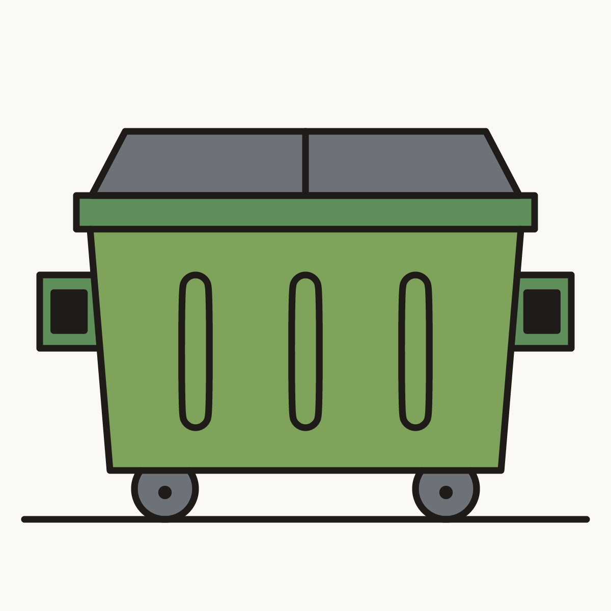 Finished drawing of a dumpster