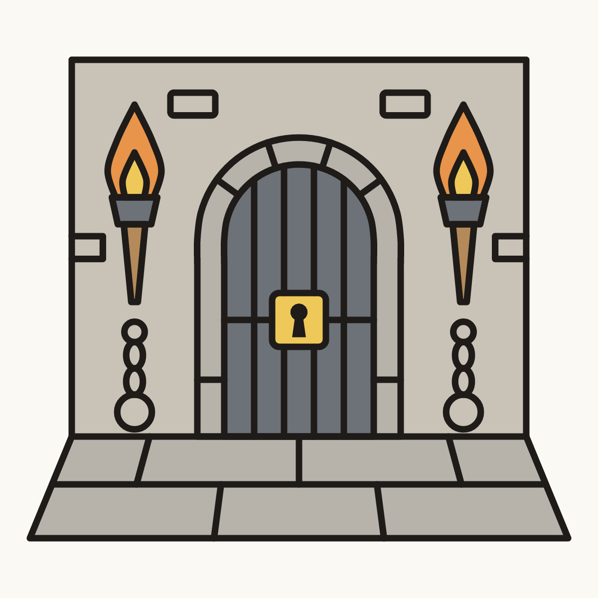 Finished drawing of a dungeon