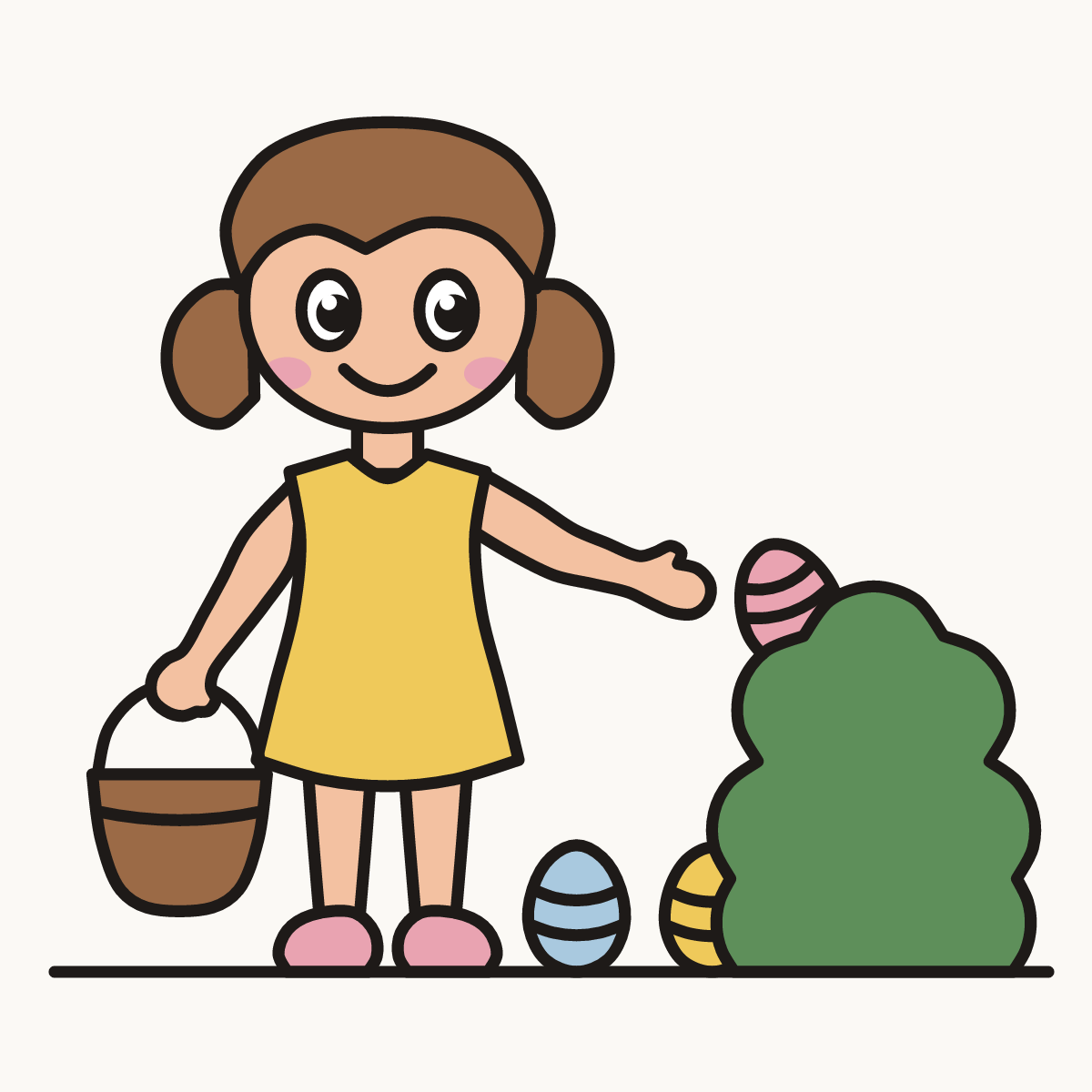 Finished drawing of an egg hunting