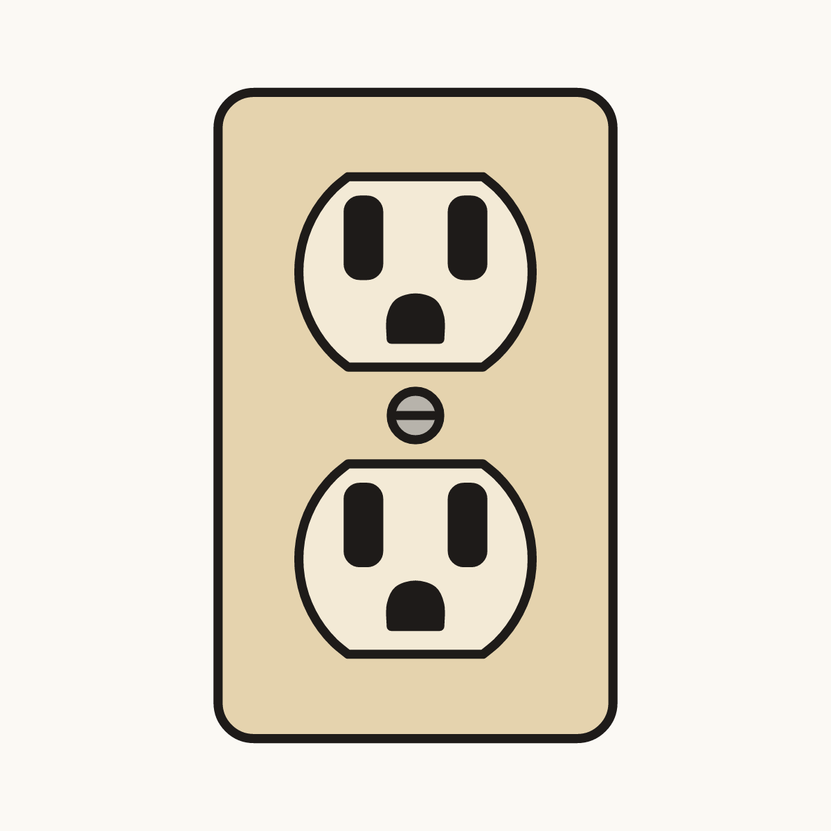 Finished drawing of an electrical outlet