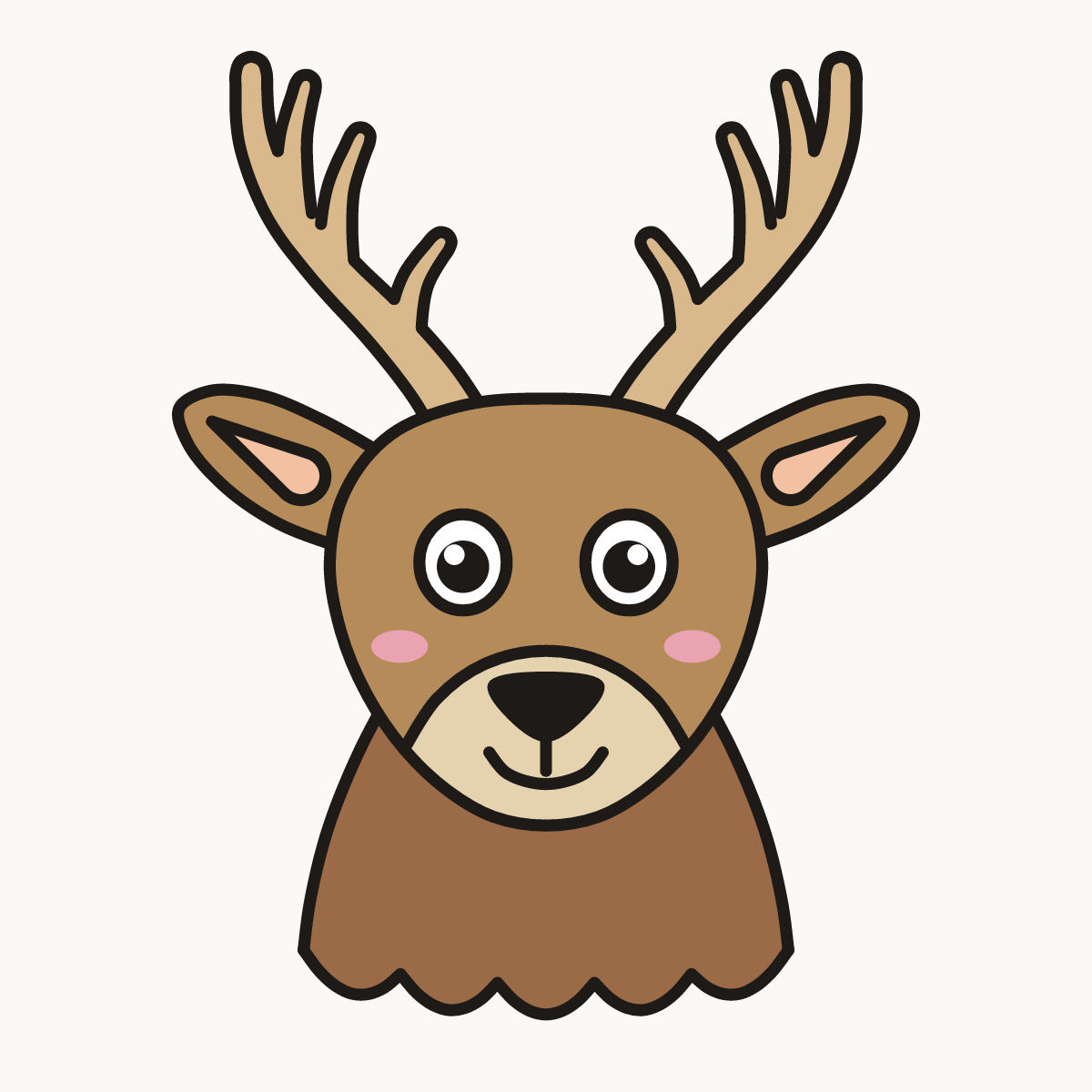 Finished drawing of an elk head