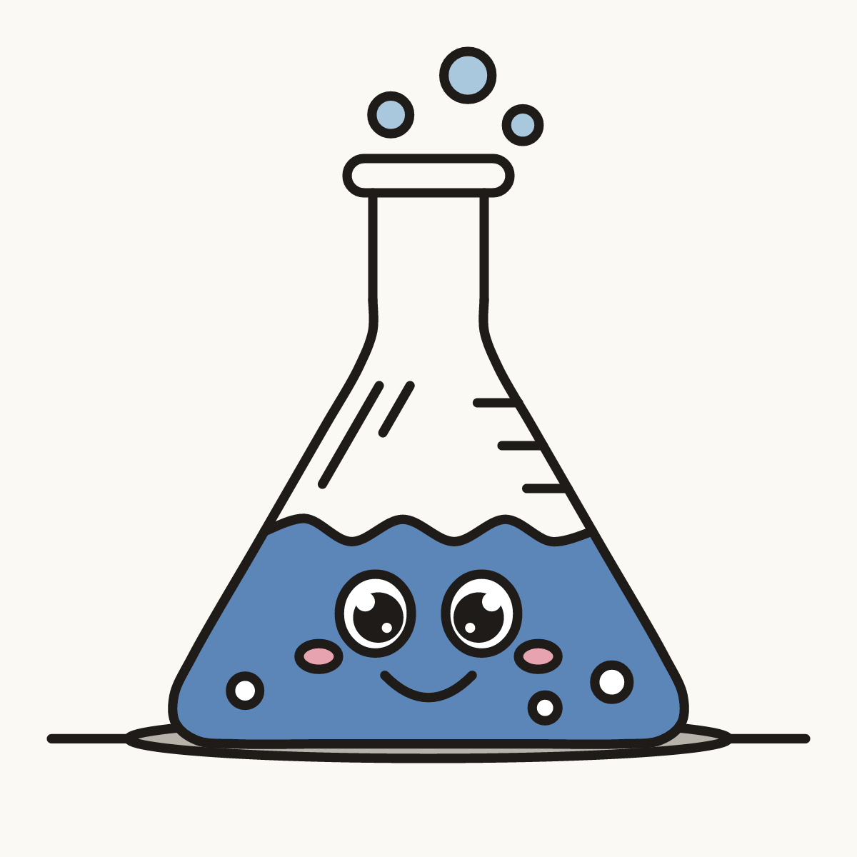 Finished drawing of an erlenmeyer flask