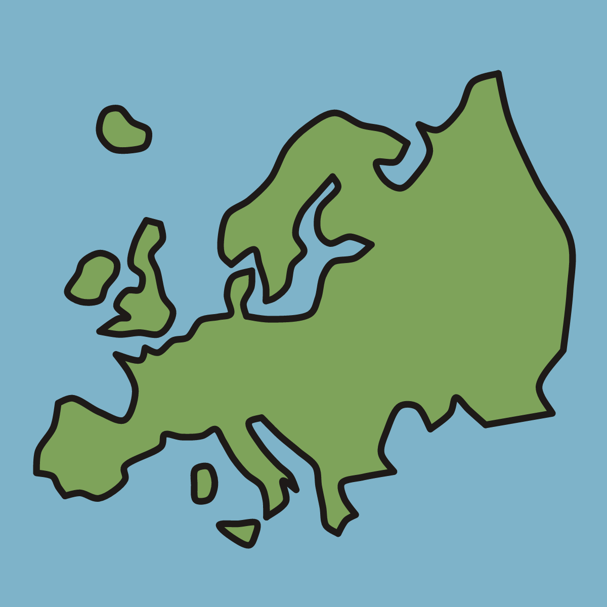 Finished drawing of a europe map