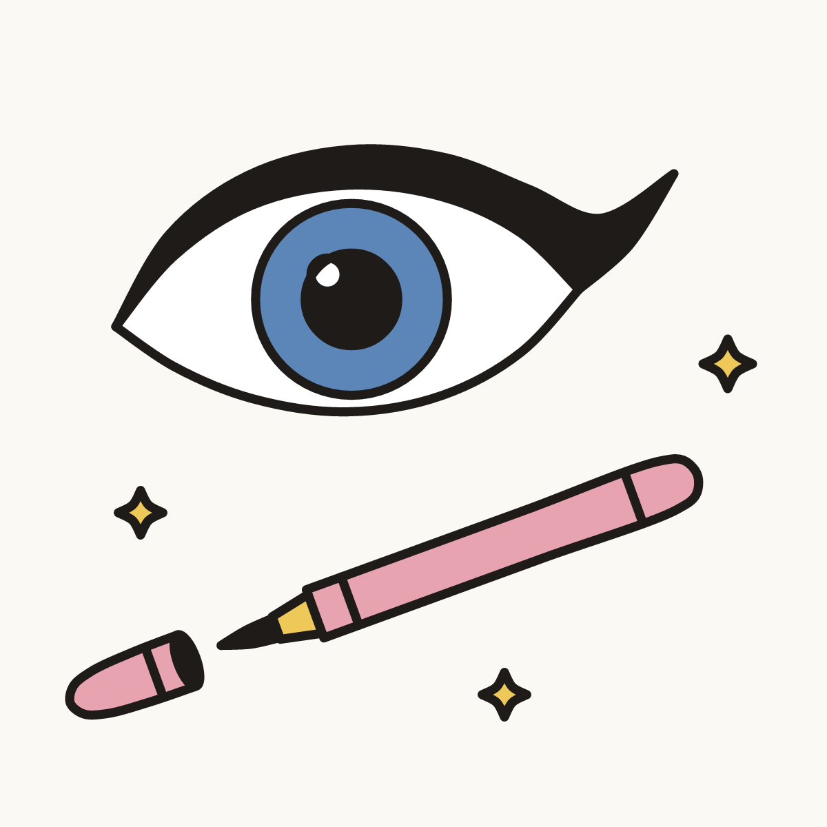 Finished drawing of an eyeliner
