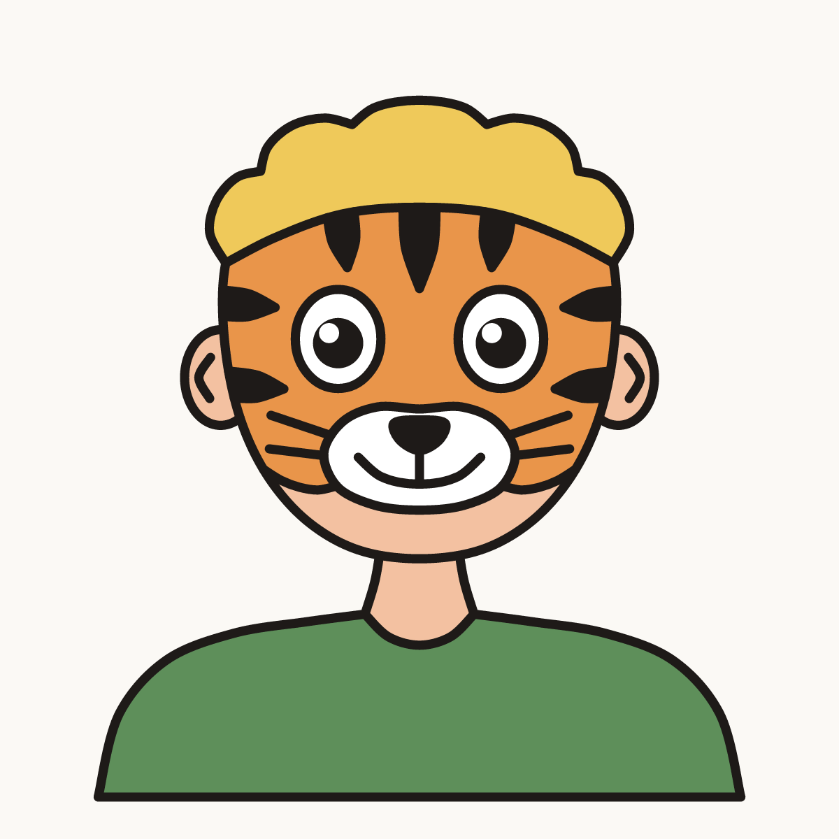 Finished drawing of a face painting
