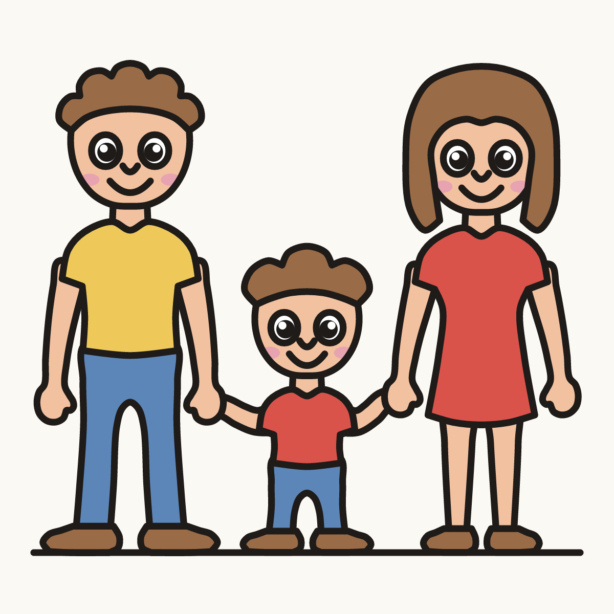 Finished drawing of a family