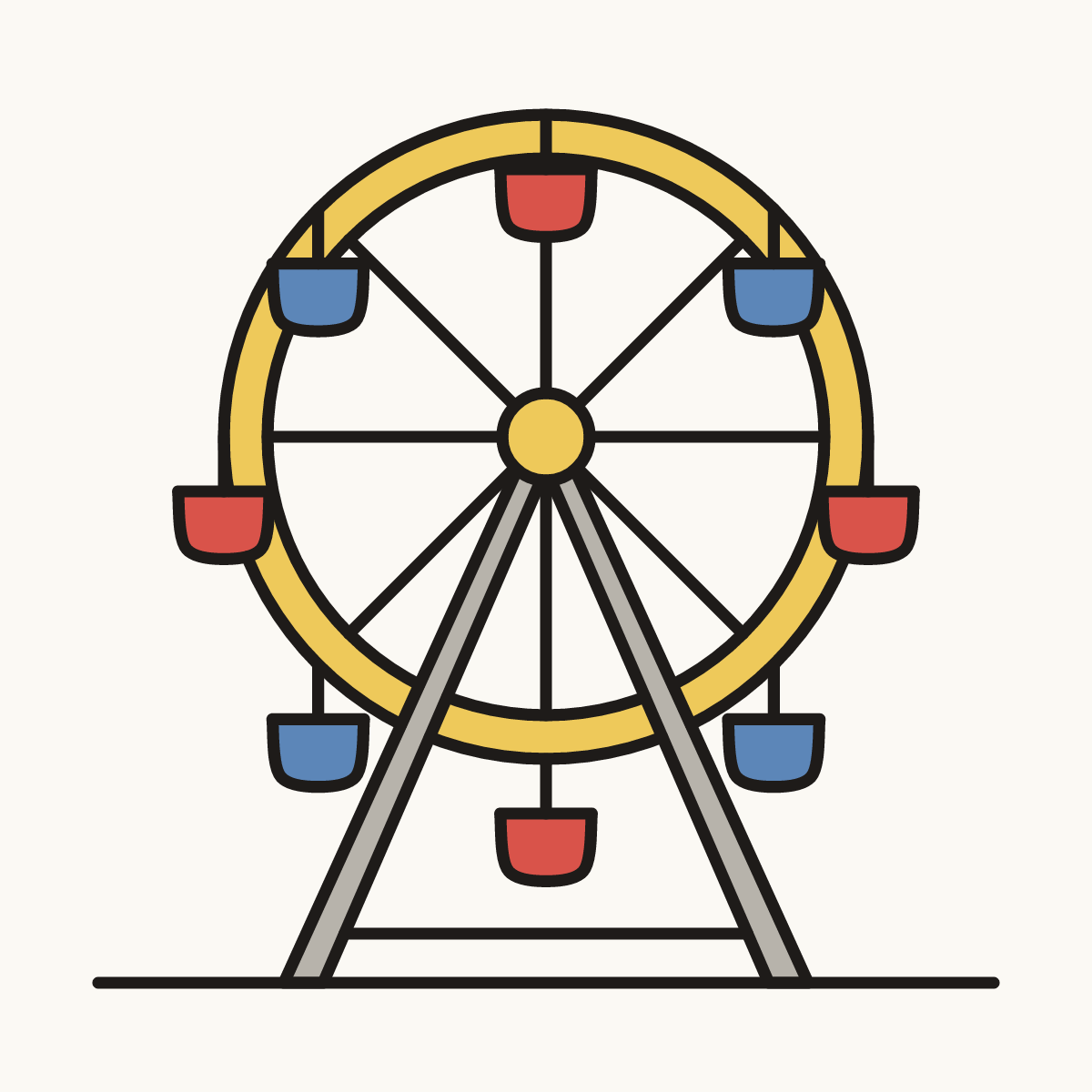 Finished drawing of a ferris wheel