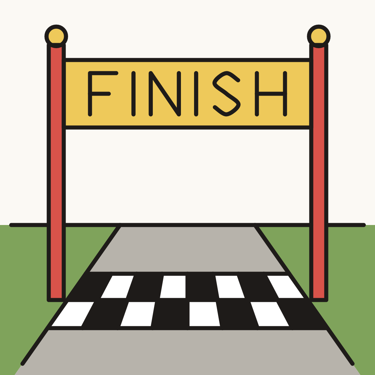 Finished drawing of a finish line