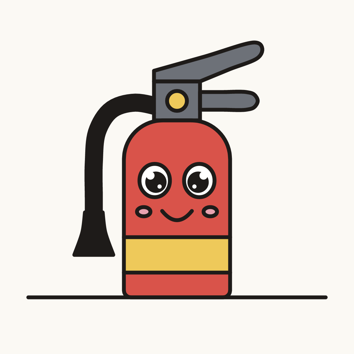 Finished drawing of a fire extinguisher