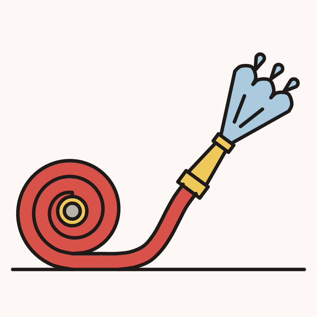 Finished drawing of a fire hose