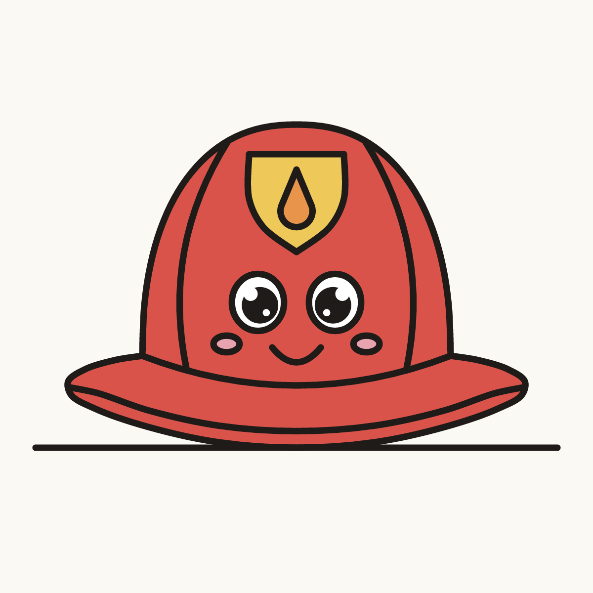 Finished drawing of a firefighter helmet