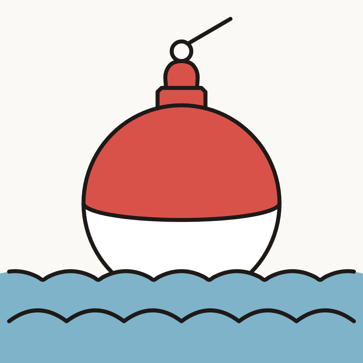 Finished drawing of a fishing bobber