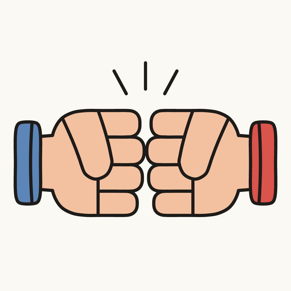 Finished drawing of a fist bump