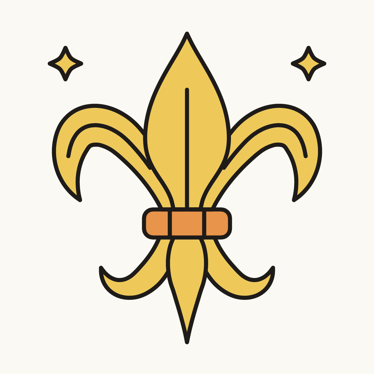 Finished drawing of a fleur de lis