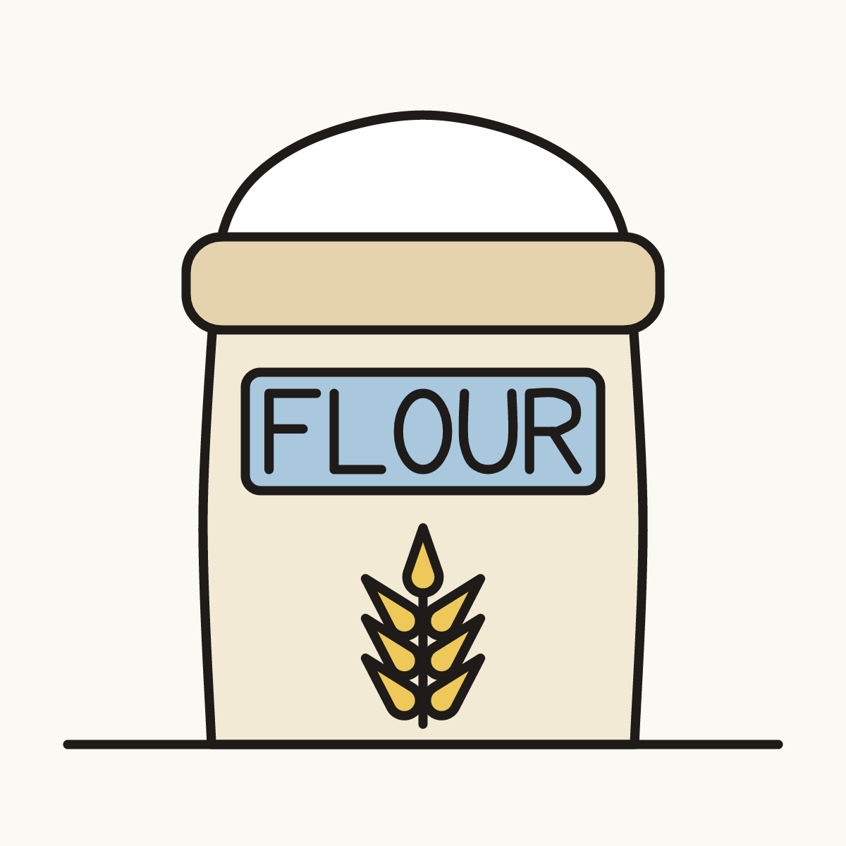 Finished drawing of a flour