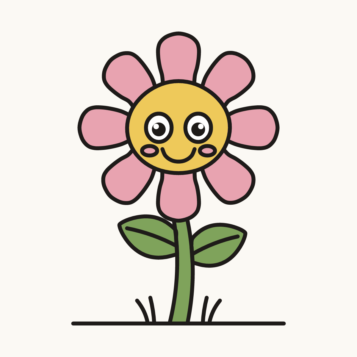 Finished drawing of a flower