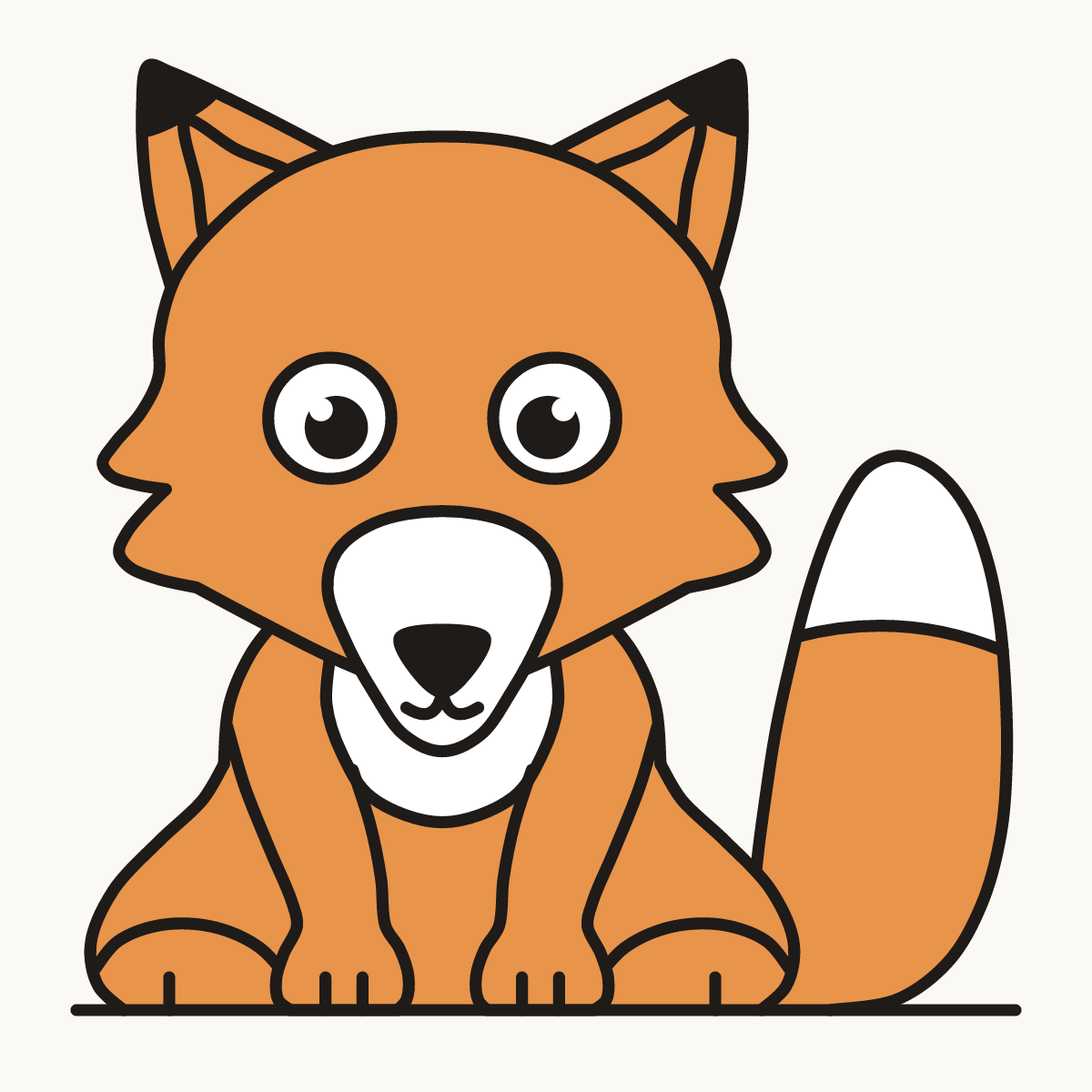 Finished drawing of a fox