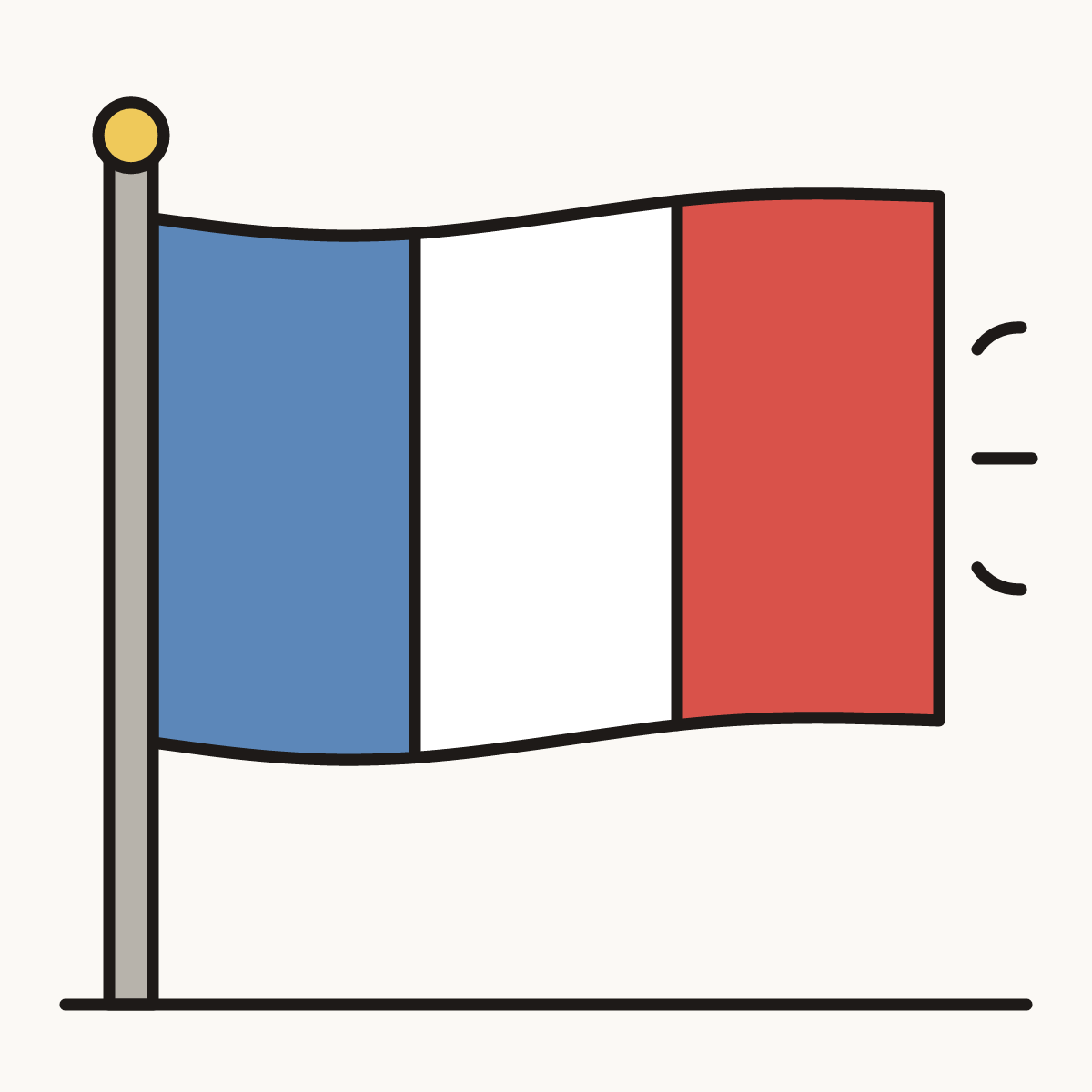 Finished drawing of a france flag