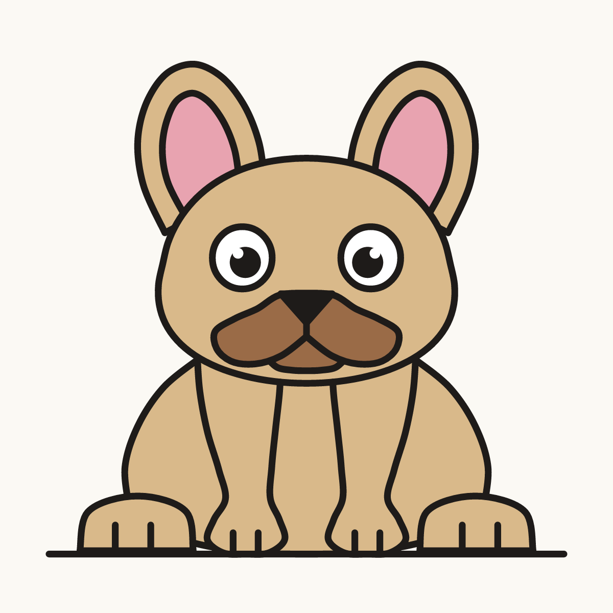 Finished drawing of a French bulldog