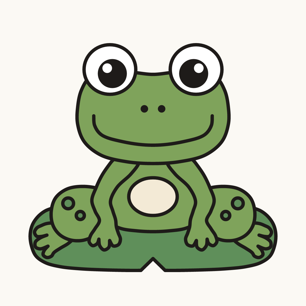Finished drawing of a frog