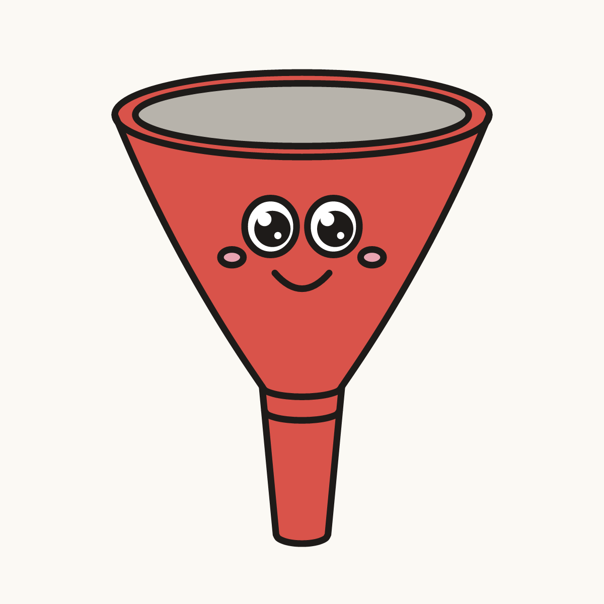 Finished drawing of a funnel