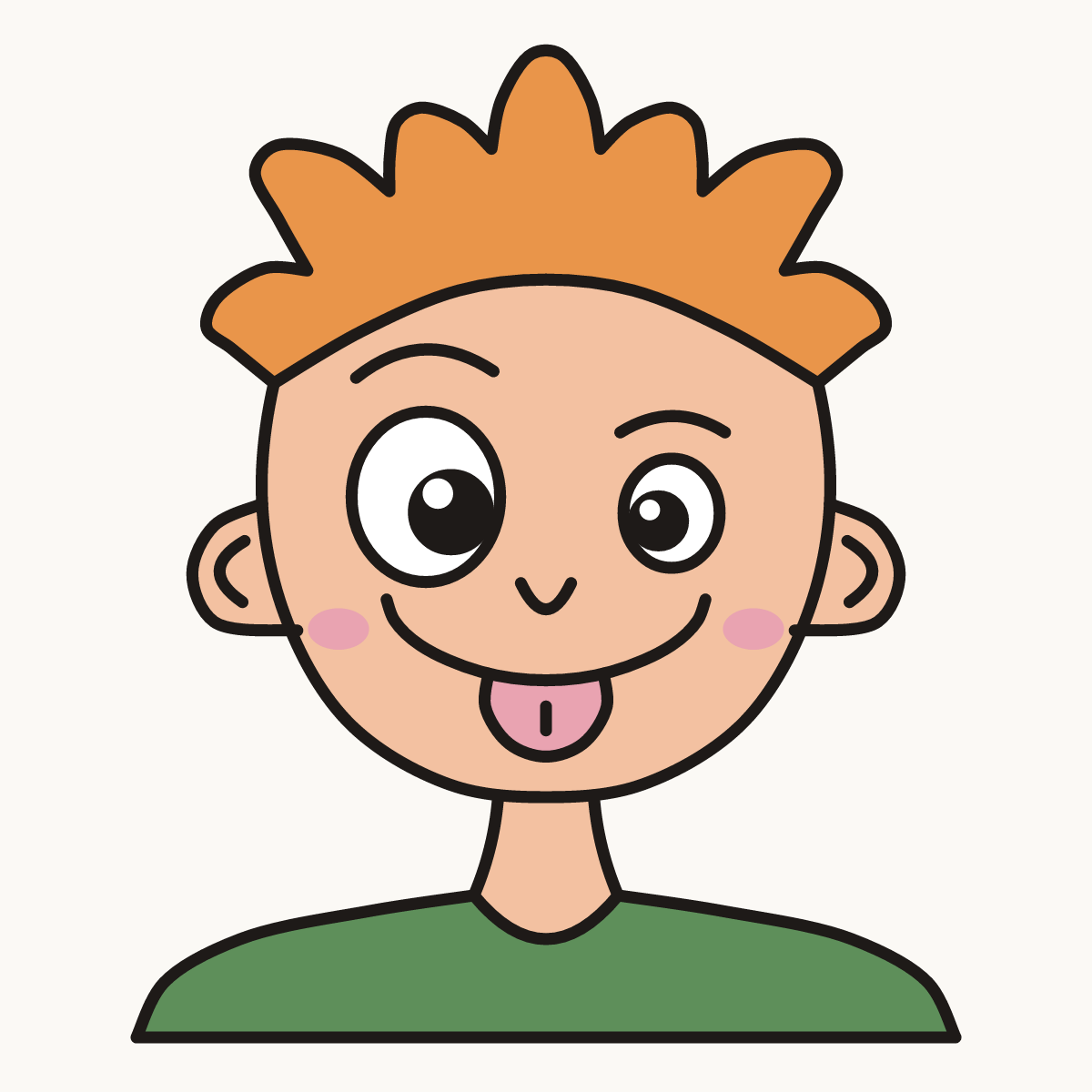 Finished drawing of a funny face