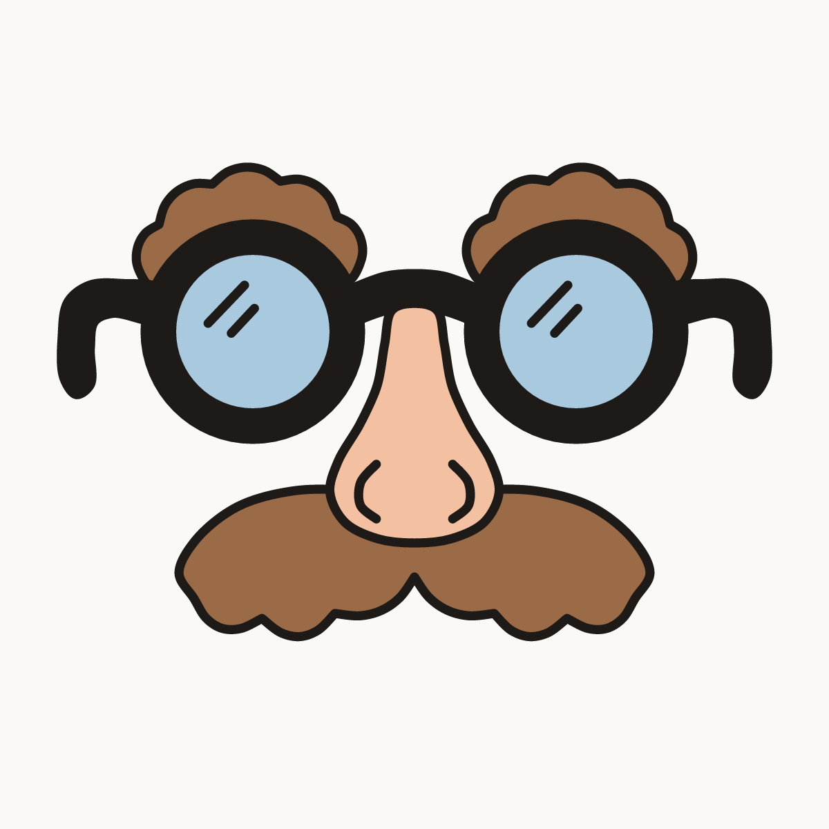 Finished drawing of funny glasses