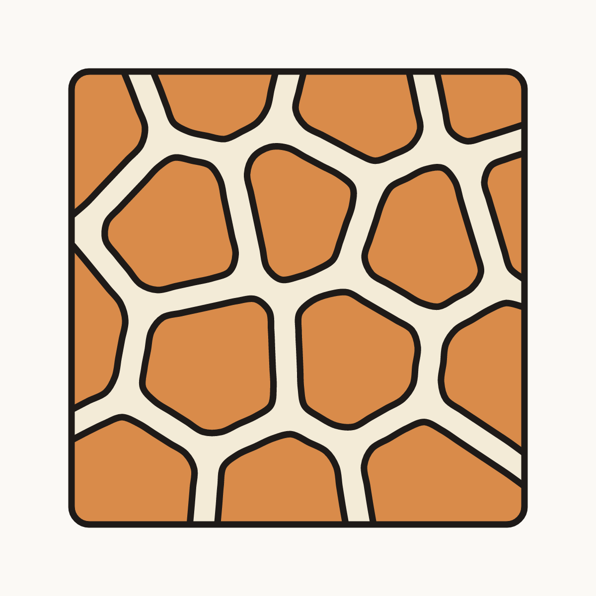 Finished drawing of a giraffe print