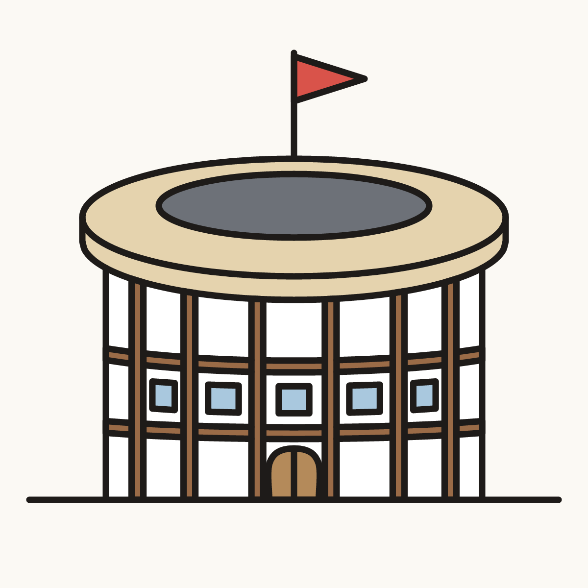 Finished drawing of a globe theatre