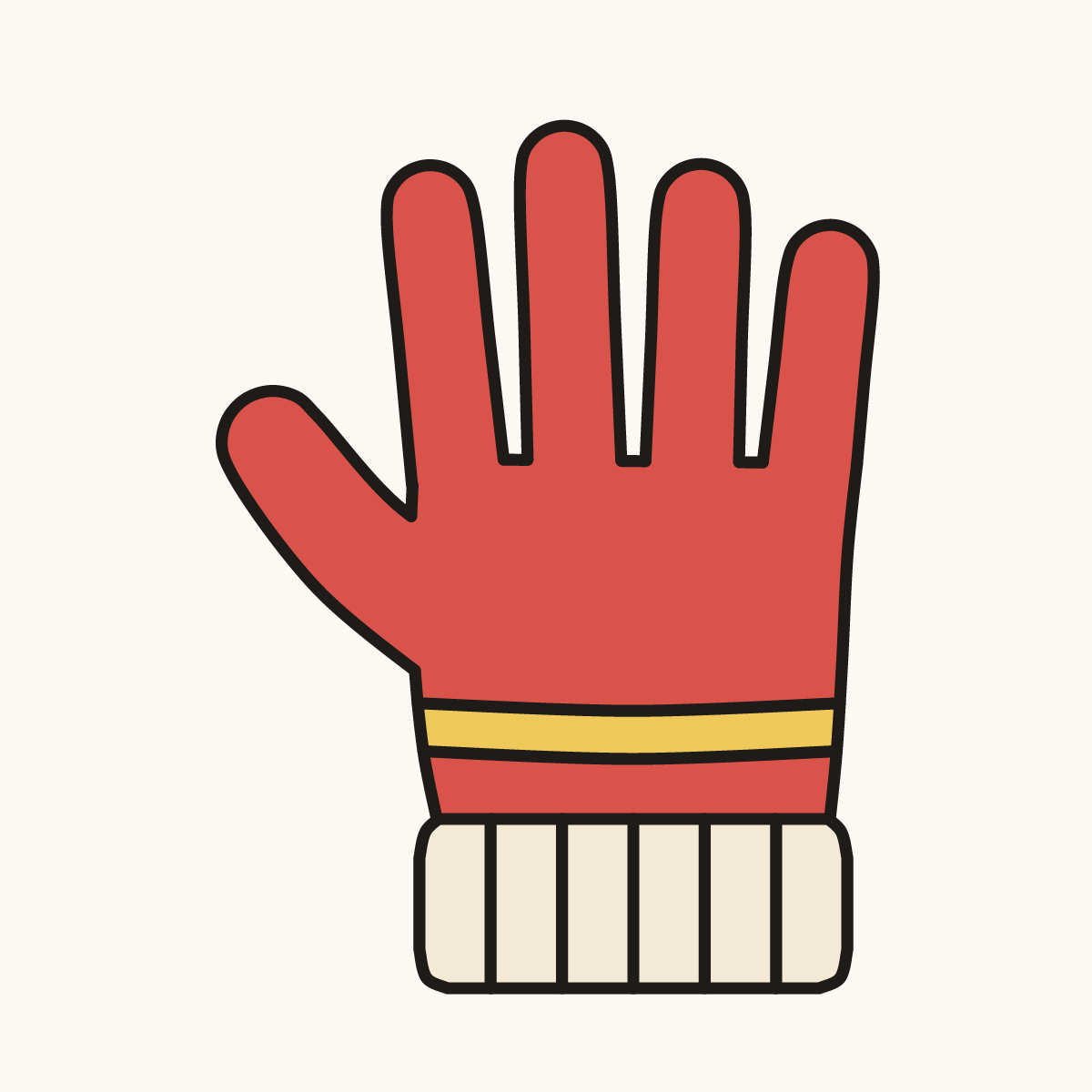Finished drawing of a glove