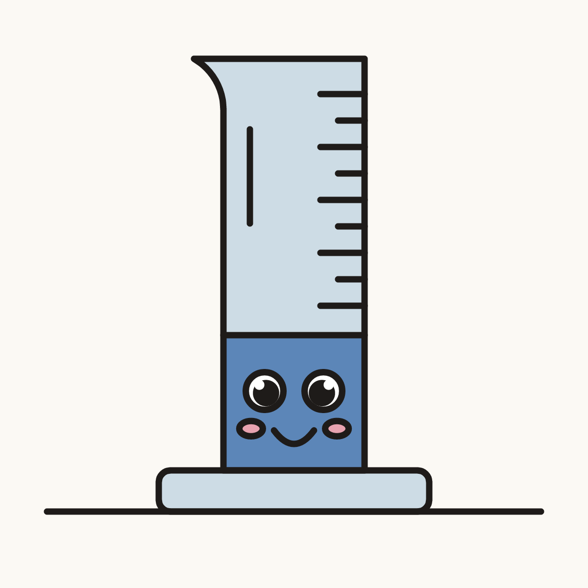 Finished drawing of a graduated cylinder