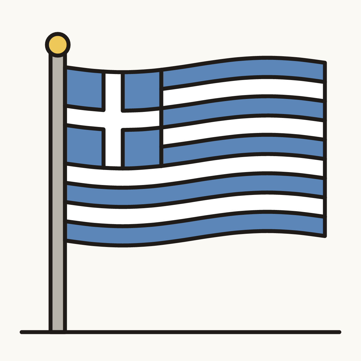 Finished drawing of a greece flag