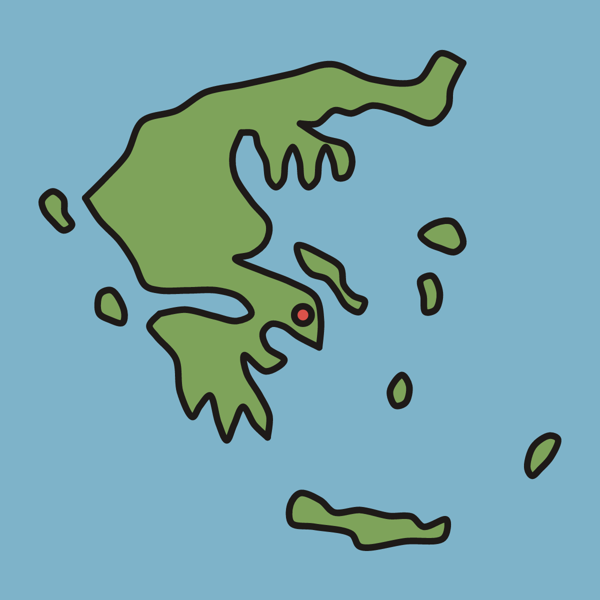 Finished drawing of a greece map