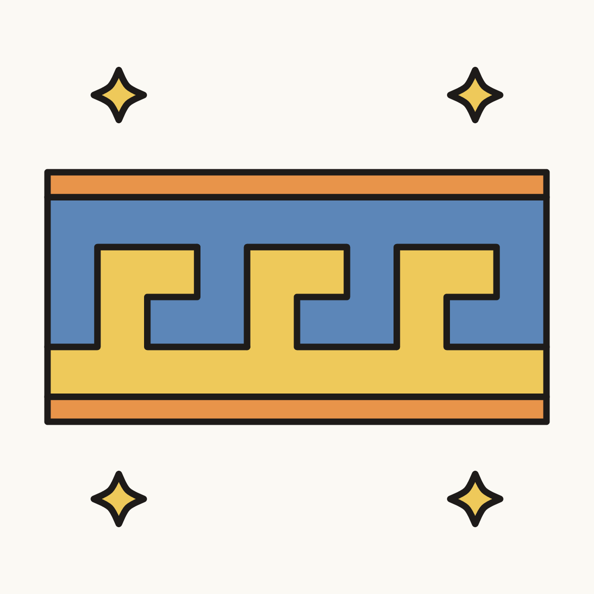 Finished drawing of a Greek key