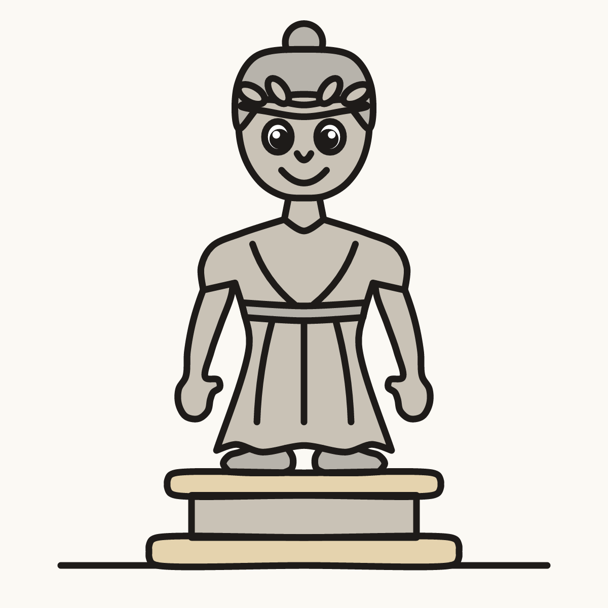 Finished drawing of a Greek statue