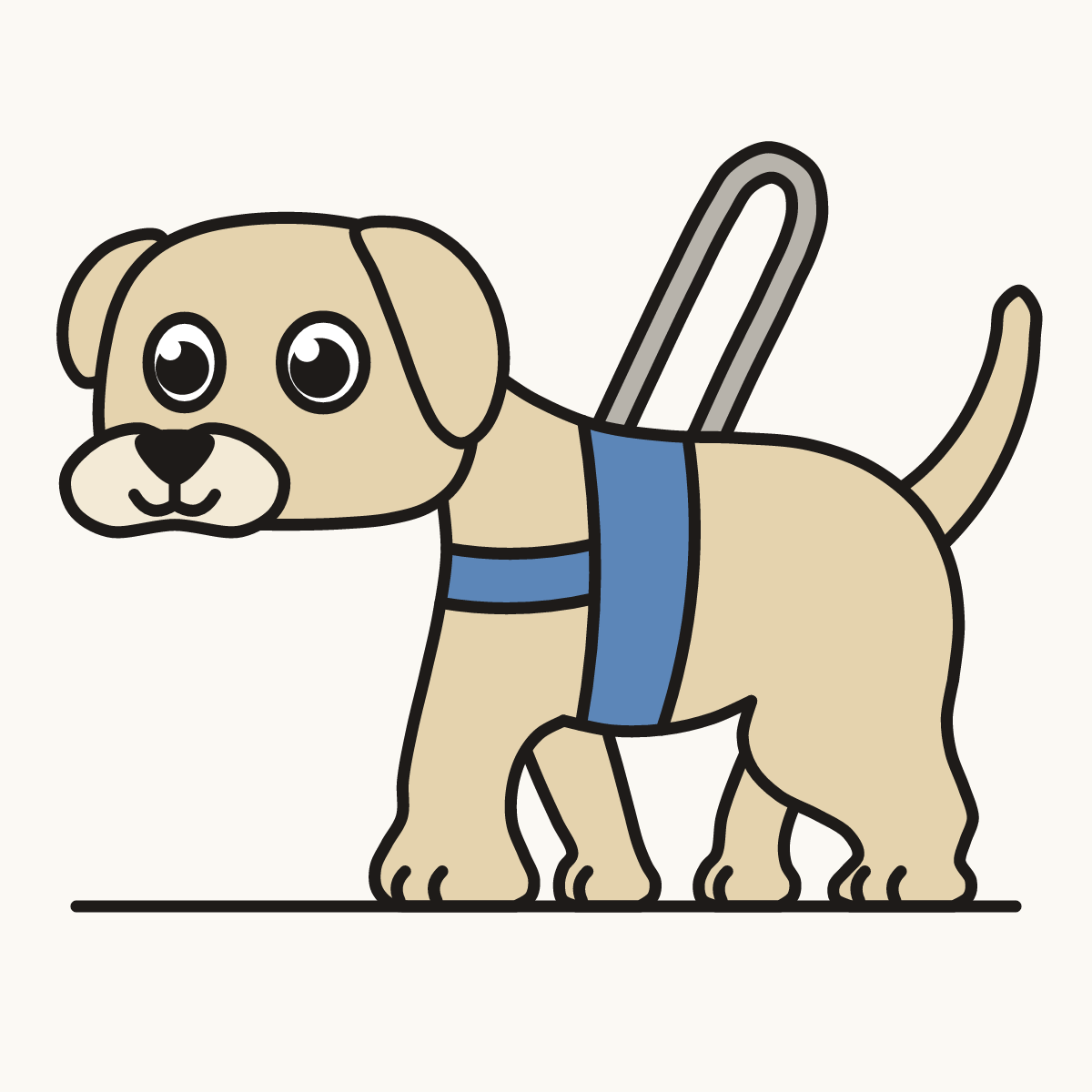 Finished drawing of a guide dog