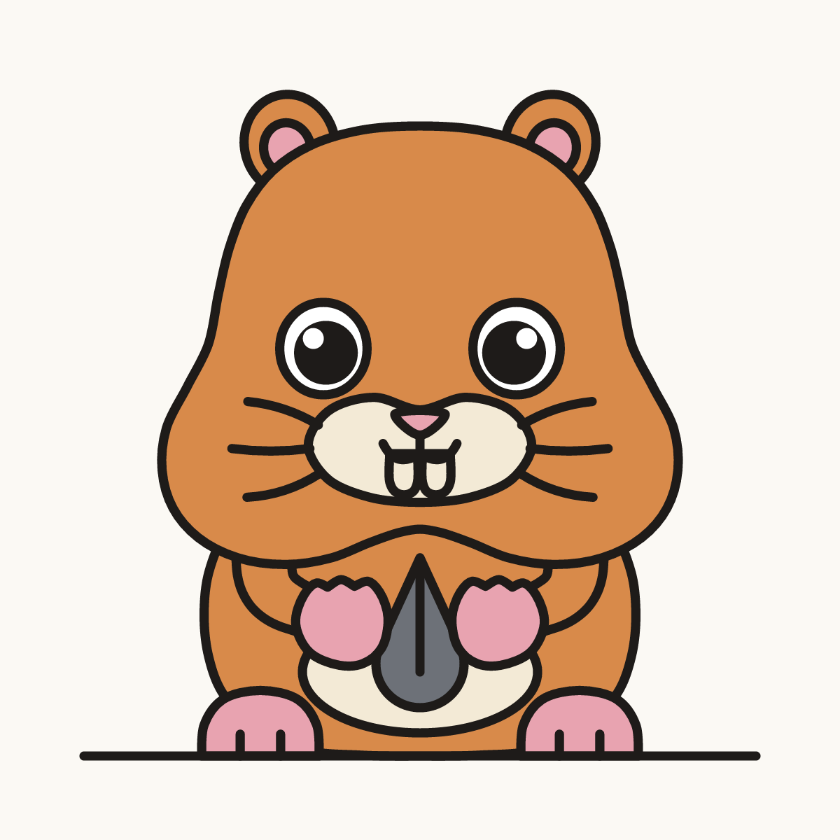 Finished drawing of a hamster