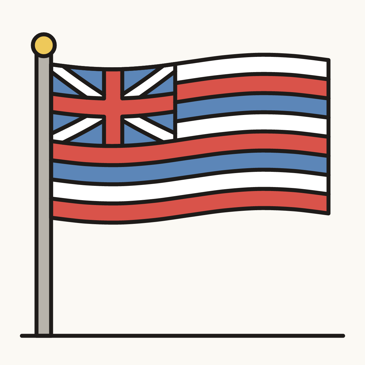 Finished drawing of a hawaiian flag