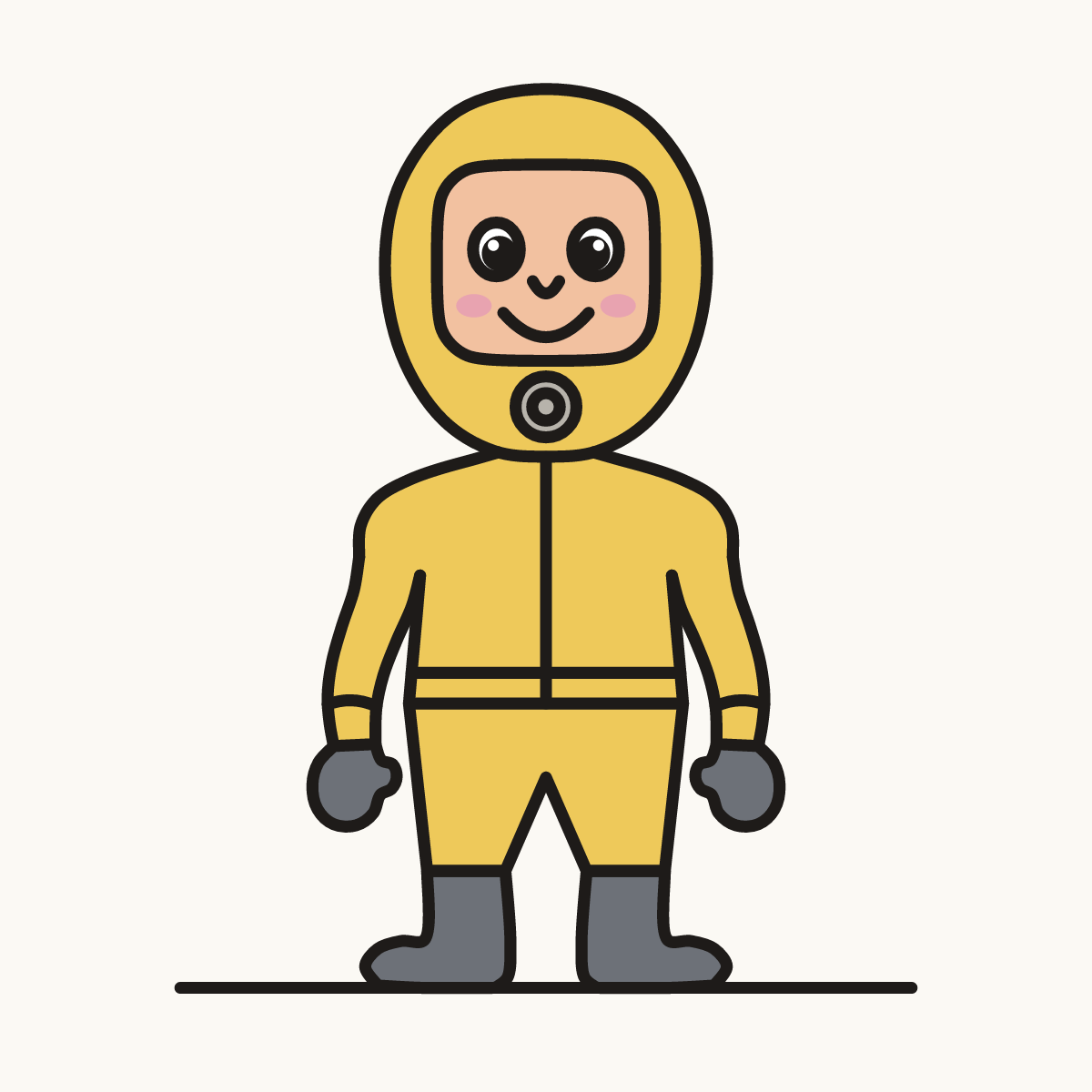 Finished drawing of a hazmat suit