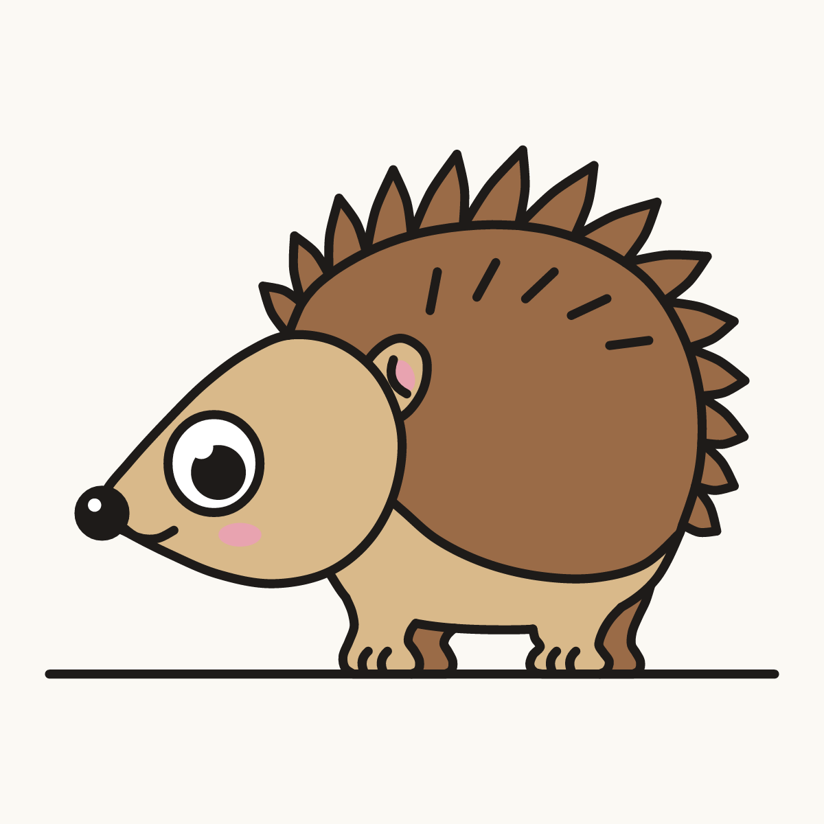 Finished drawing of a hedgehog