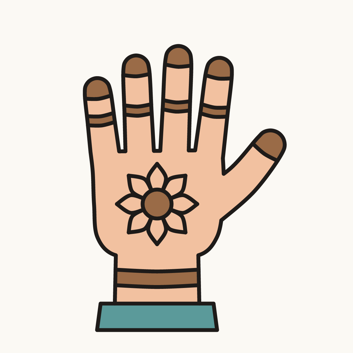 Finished drawing of a henna design