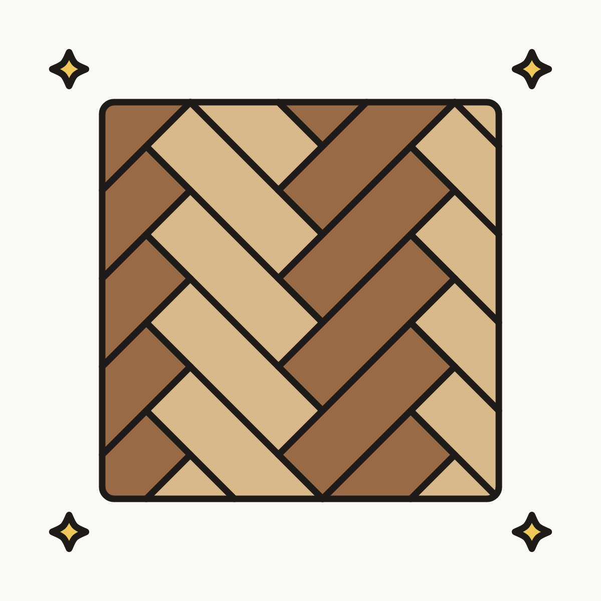 Finished drawing of a herringbone pattern