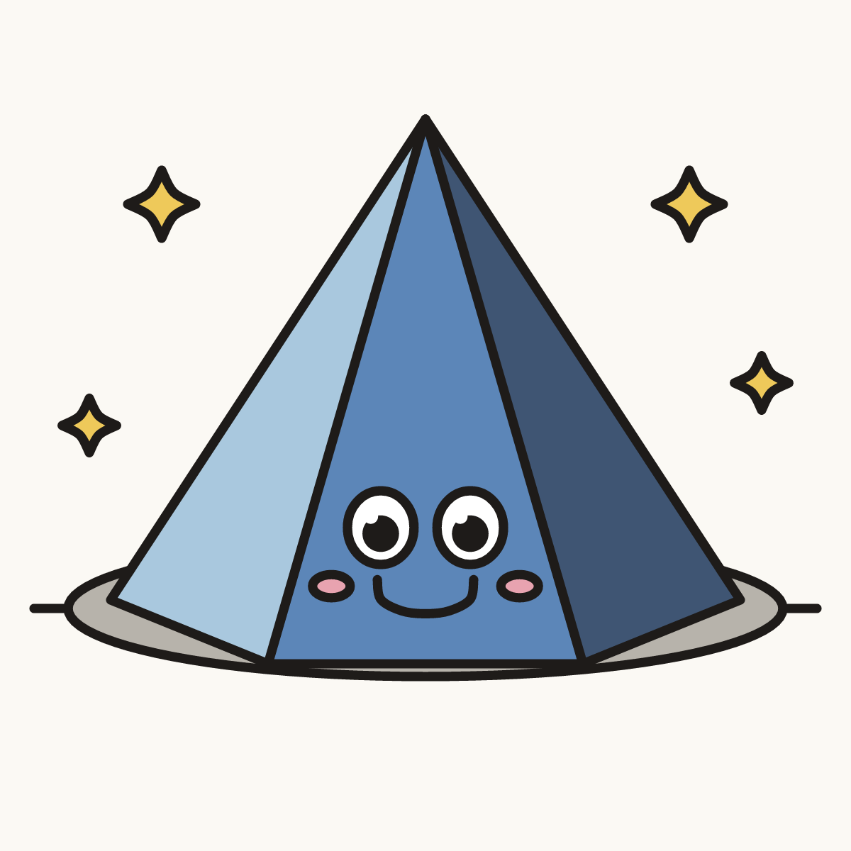 Finished drawing of a hexagonal pyramid