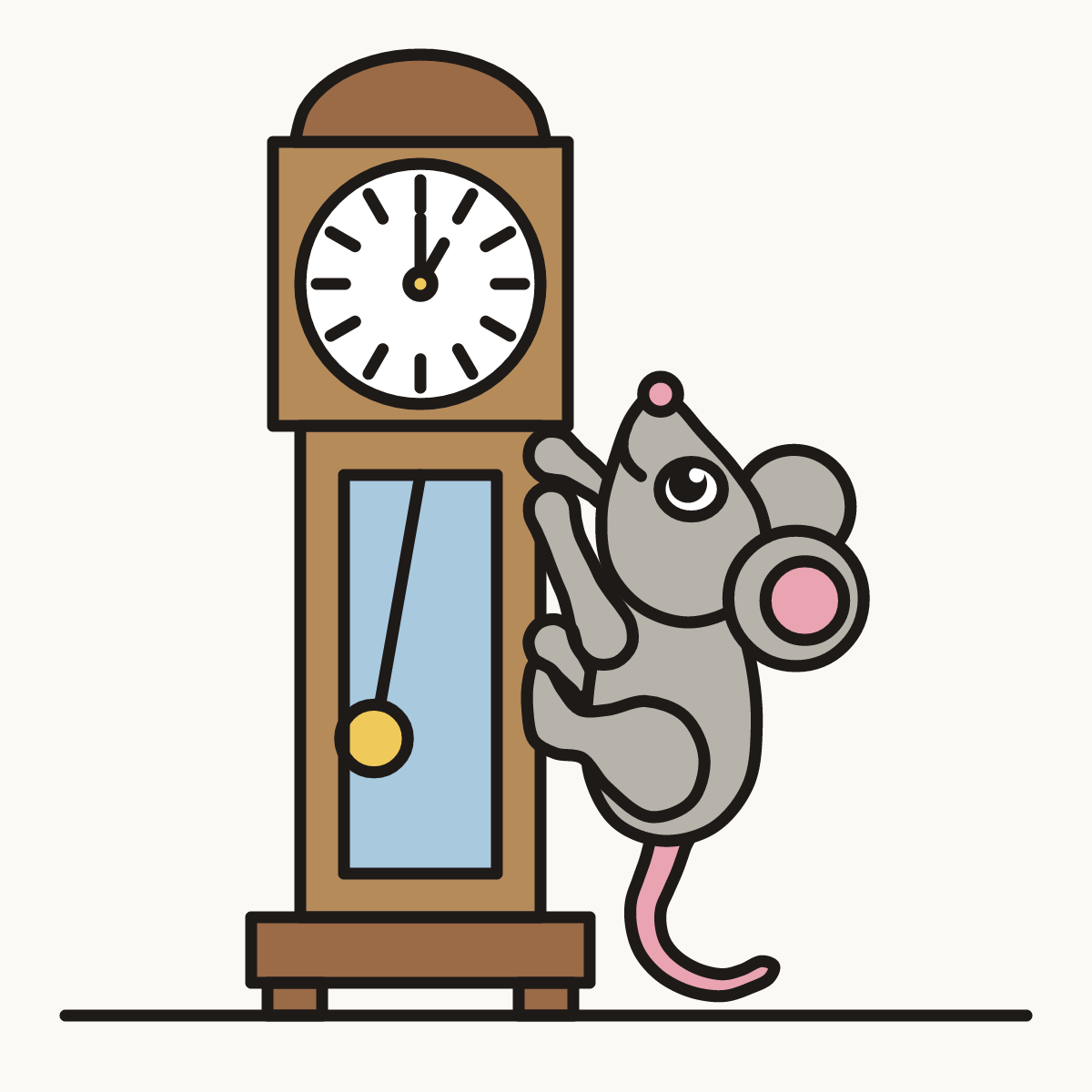 Finished drawing of a hickory dickory dock
