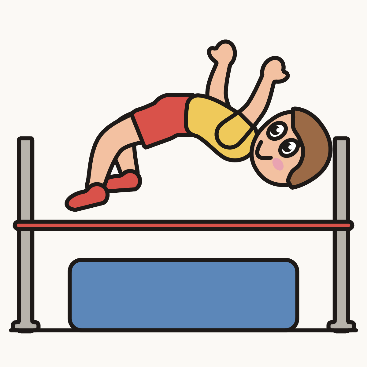 Finished drawing of a high jump