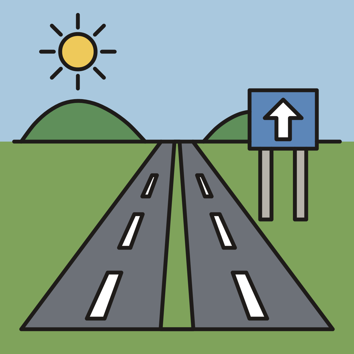 Finished drawing of a highway