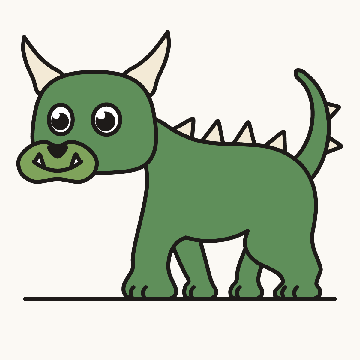 Finished drawing of a hodag