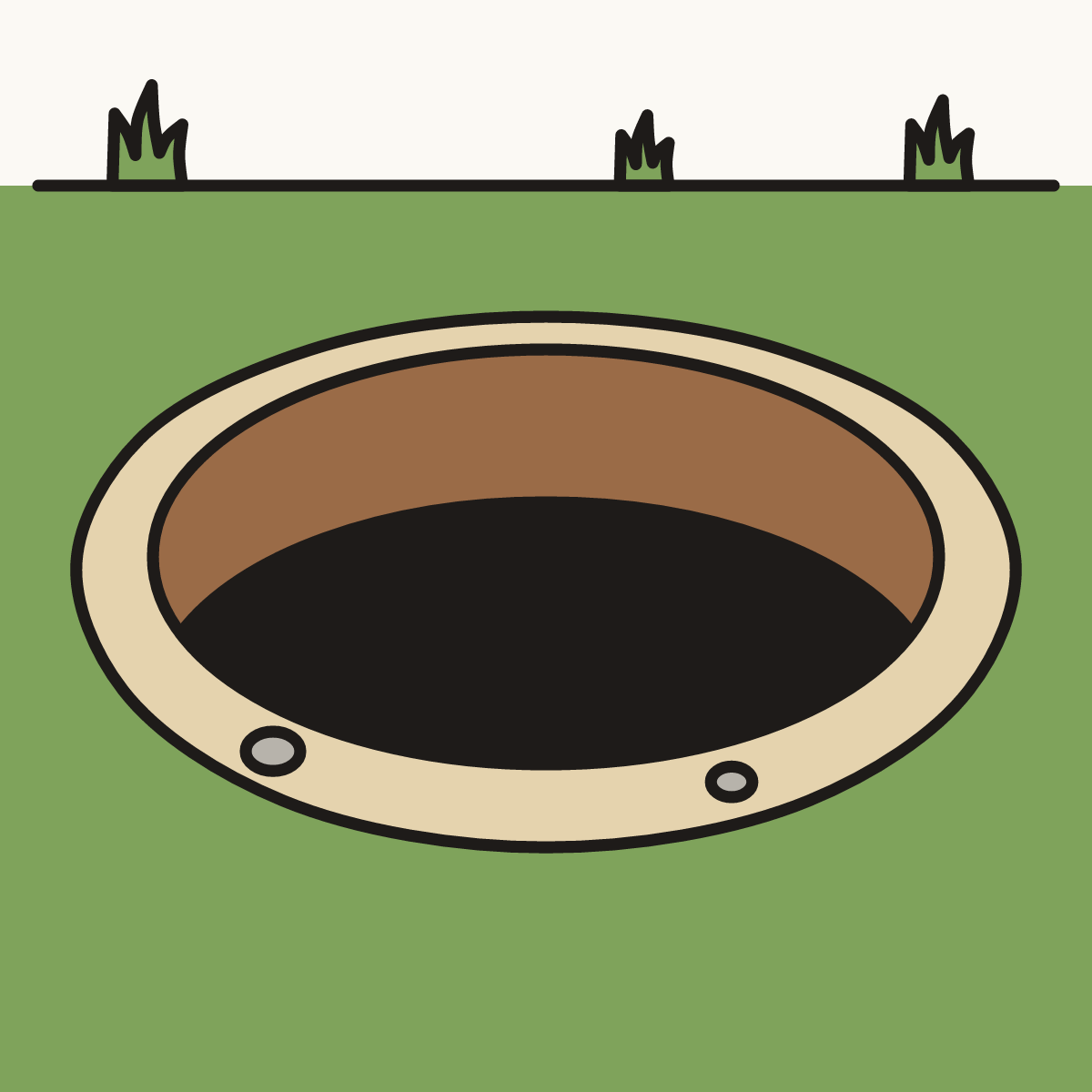 Finished drawing of a hole